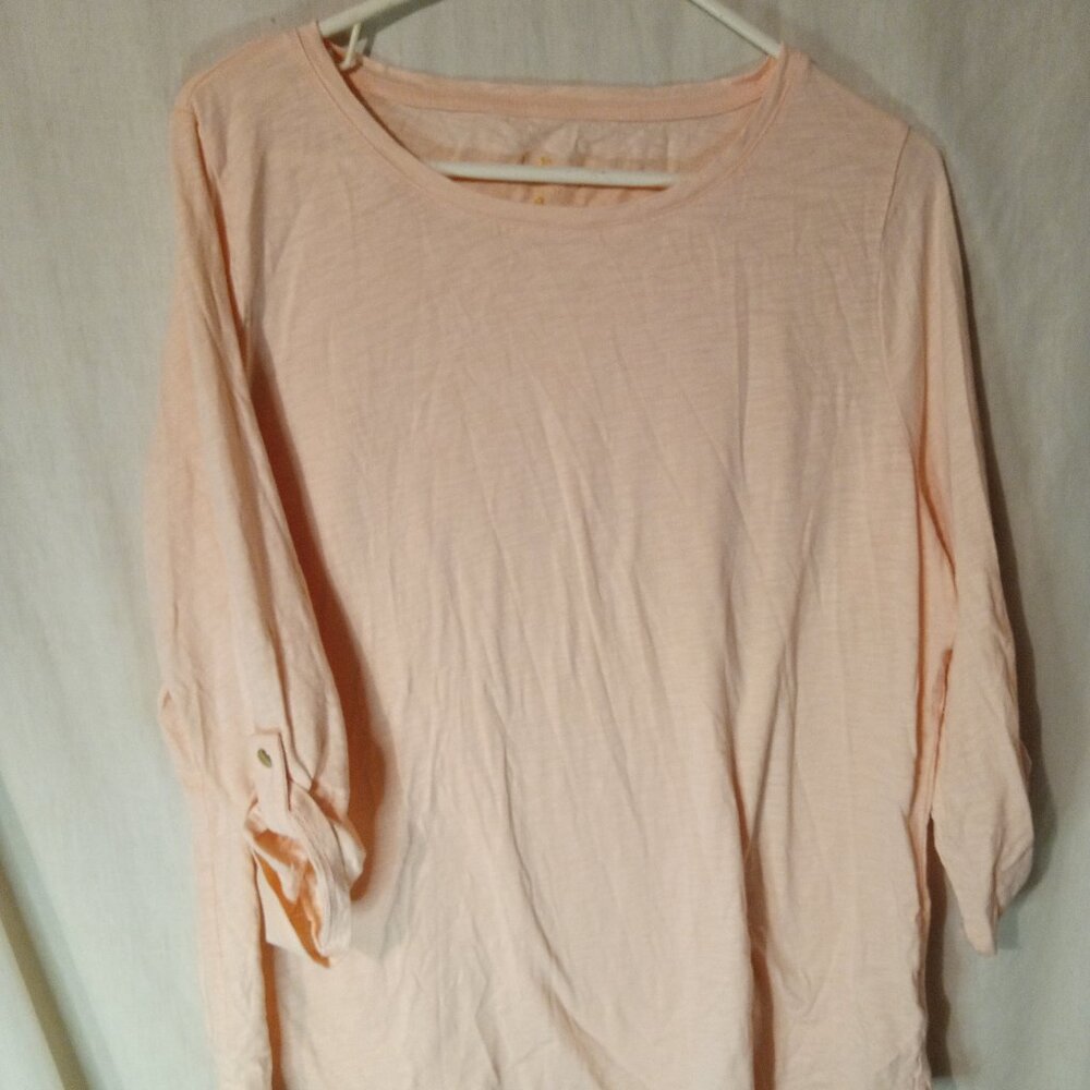 (B) Belle by Kim Gravel 3/4 Sleeve Blouse 1X Pink